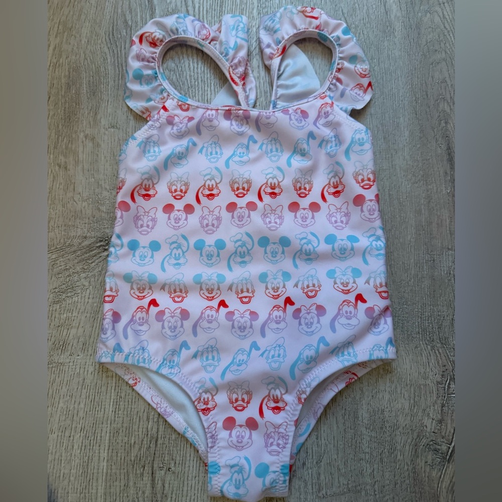 Like new Disney baby one piece bathing suit Minnie mouse Character 12-18 months
